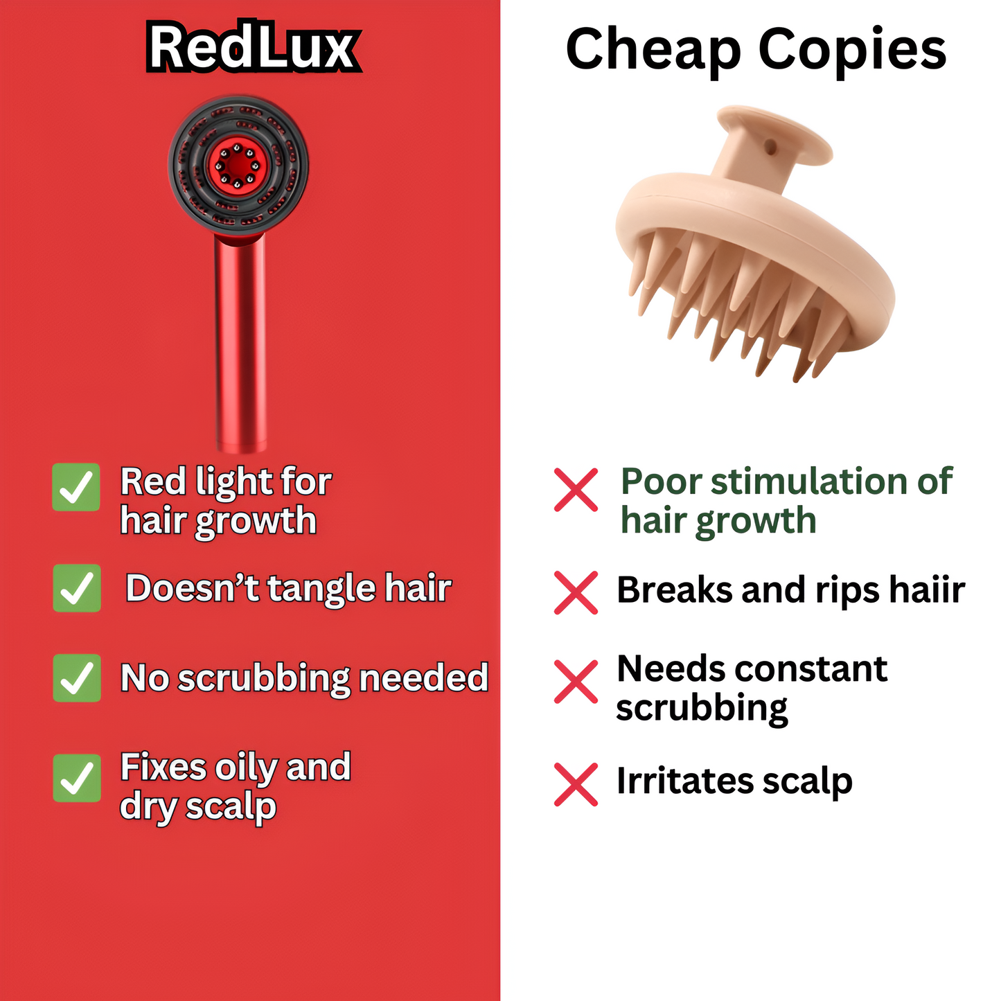 Redlux™  3-In-1 Red Light Scalp Massager